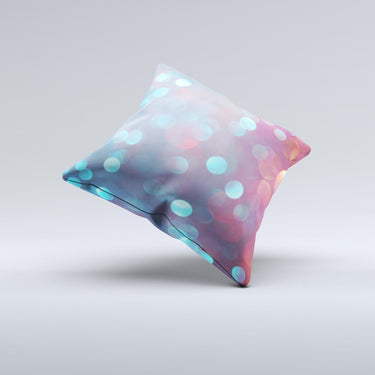 The Unfocused Blue and Red Orbs ink-Fuzed Decorative Throw Pillow